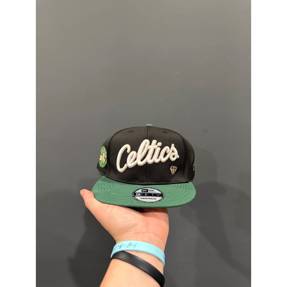 New Era 9FIFTY Boston Celtics Snapback Hat Black Green NBA Basketball Cap